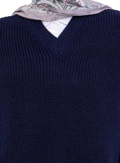 Medieval Blue Cut Belt Pullover - Khotwh